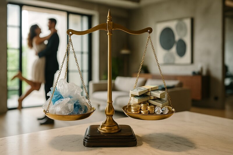 Balance of plastic and wealth